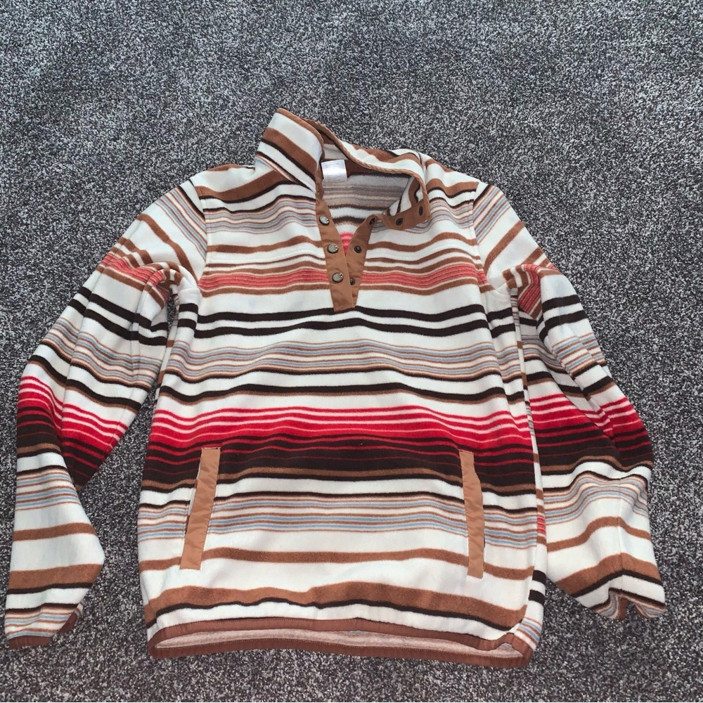 Cinch Striped Fleece Pullover